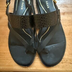 Cole Haan Black Embossed Leather Shoes
